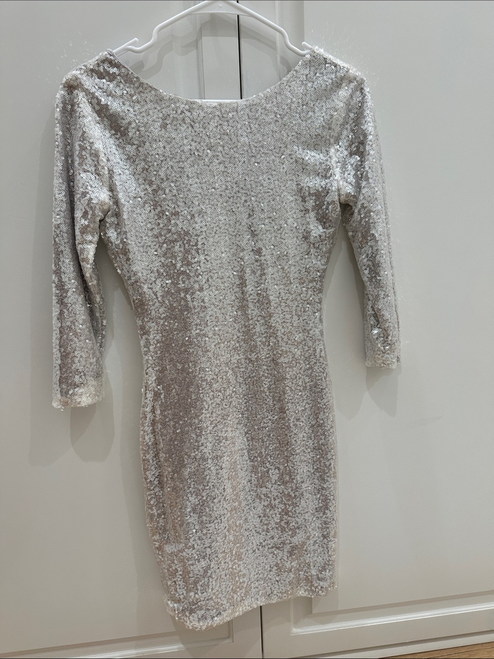 Gianni Bini Silver Sequin Mini Dress size XS